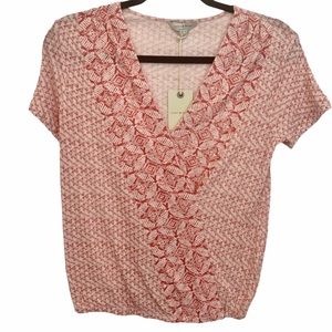 LUCKY BRAND top V cross neck short sleeve size XS